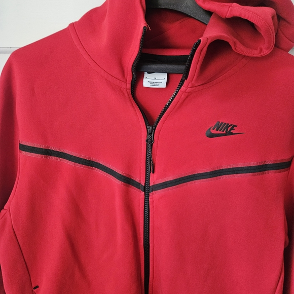 Nike Tech Red Zip-Up Hoodie - Picture 1 of 3